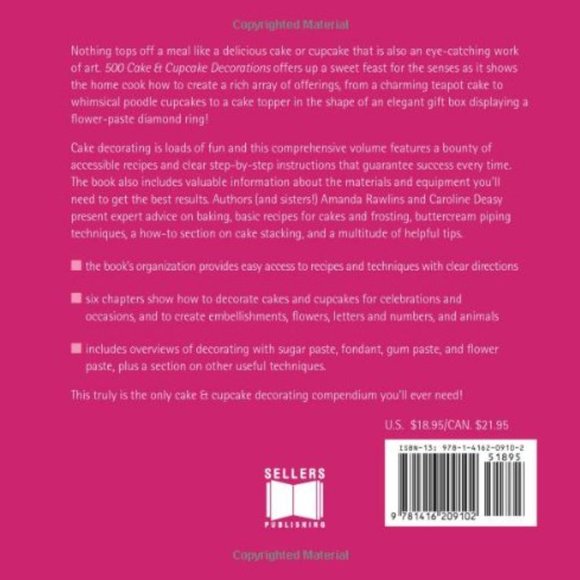 500 CAKE & CUPCAKE DECORATIONS: ONLY CAKE & CUPCAKE By Amanda Rawlins And NEW - Picture 2 of 3
